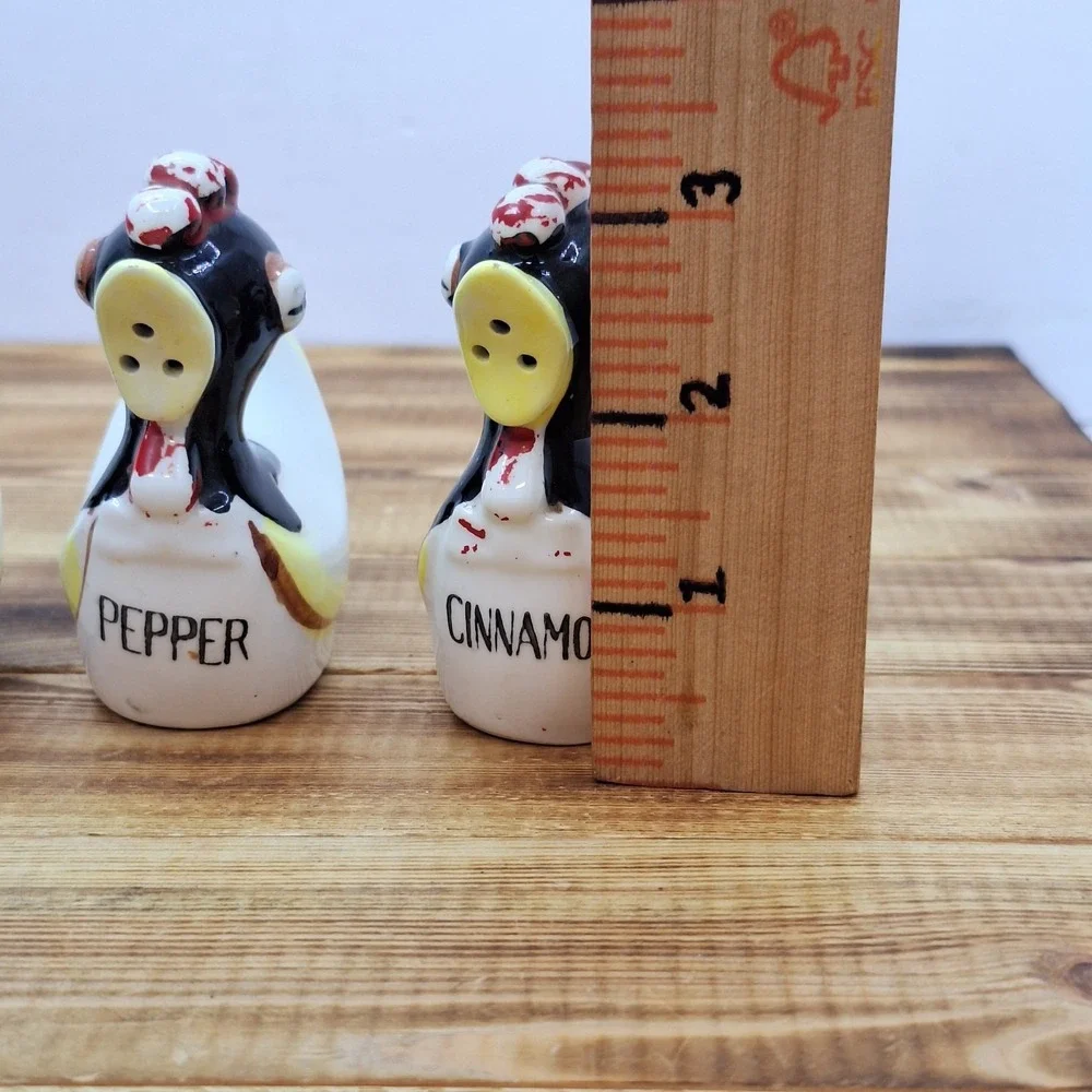 Rooster Salt Pepper and Spices Shaker Set Vintage Japan 1960s Hand Painted‎ X4